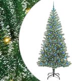 vidaXL - Sapin artificiel - Neige - Floqué - avec - LED - Lumière - Vert - et - Blanc - 240 - cm