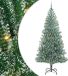 vidaXL - Sapin artificiel - Neige - Floqué - avec - LED - Lumière - Vert - et - Blanc - 240 - cm