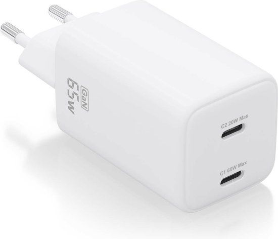 AISENS ASCH-65W2P039-W 65W USB-C Charger - White