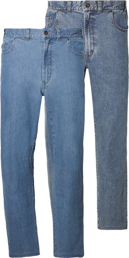 Jan Vanderstorm heren Jeans, Set Van 2 - 33 - lichtblauw - Plus Size