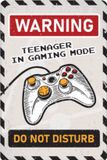 Merkloos DODINO Wandbord Humor Kinder Tiener Kamer Man Cave - Warning - Teenager In Gaming Mode - Do Not Disturb