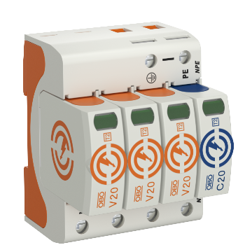 OBO bettermann V20-3+NPE-280 | Spanningsbeschermers | Wit, Oranje