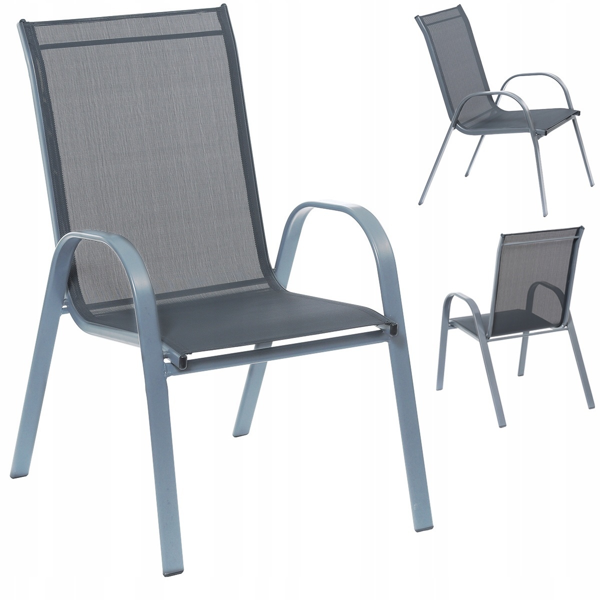 Viking Choice Tuinstoel - terrasstoel - 74 x 54 x 93,5 cm - grijs