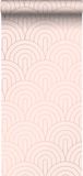 ESTAHome behang art deco bogen zacht roze en roségoud - 53 cm x 10.05 m