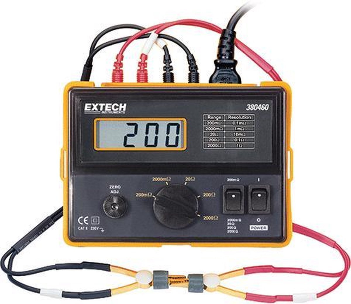 EXTECH 220 VAC 380462 precisie-milliohmmeter, 1 stuk