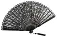 Merkloos Kant Vouwventilator - 21,5 cm Zwart
