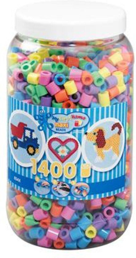 Hama Ton Maxi Beads 1400 Kralen Mix - Pastelkleuren - 8541