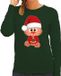 Bellatio Decorations Foute Kersttrui/sweater voor dames - all I want - taart - groen - kerst poes M