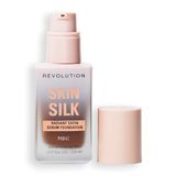 Revolution Skin Silk Serum Foundation, F15NC Dark Skin Tones | Opbouwbare Coverage, met Hydraterend Hyaluronzuur voor een Natuurlijke Afwerking, Veganistisch & Diervriendelijk, 23ml