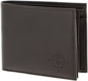 oxmox Leren portemonnee Leather RFID Protect Querscheinbörse Windrose 2.0 Embossed Brown donkerbruin