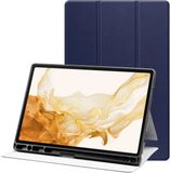 Selected by GSMpunt.nl Samsung Tablet Hoes Geschikt voor Samsung Galaxy Tab S8+ / S7+ / S7 FE | Luxe Tri-Fold Book Case | Kunst Leren Bescherm Hoes | Standaard Functie | Blauw