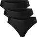 DANISH ENDURANCE Naadloze Strings voor Dames - Sporten & Iedere dag - 3-pack - Zwart - Maat M