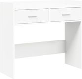vidaXL Wandtafel Wit 90 x 35 x 80 cm Bewerkt hout