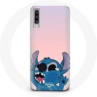 Maniacase Etui voor Samsung Galaxy A50 Stitch de neus in de lucht roze achtergrond