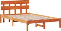 vidaXL Bedframe met hoofdeinde Bruin 120 x 200 cm Massief grenenhout