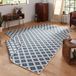 Northrugs Binnen & buiten vloerkleed ruiten Nizza - blauw/crème 80x150 cm