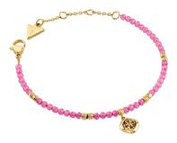 GUESS Jaipur Splendor Beads & 4G Bracelet Yellow Gold / Fuchsia goudkleurig