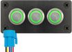 ProRide Interrupteurs à pression métalliques ON-OFF 220V - 16mm - Panneau encastré triple - IP67 - Indicateur LED Vert