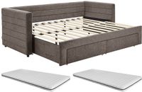 Vente-unique Bedbankje stof taupe 2 x 80 x 200 cm