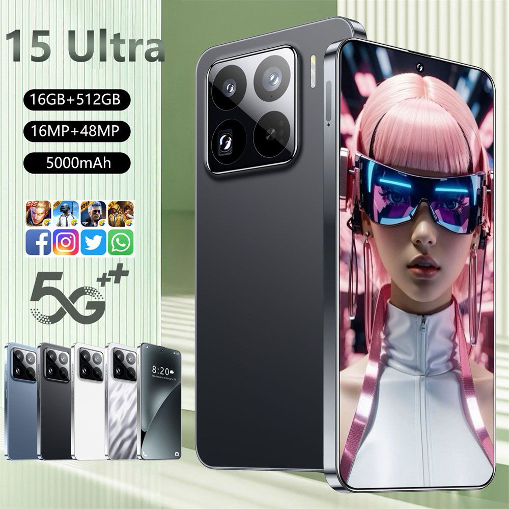 CHOTOG 2026 Nieuwe 15 Ultra Smartphone 5G 7.0HD Dual Sim-kaart 22G 2 TB Mobiele Telefoon 8000 mAh Android Global Versie Mobiele Telefoons Mobiele Telefoons