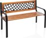 Relaxwonen Banc de jardin - 2 places - Bois FSC et cadre en métal noir - 119 cm de large