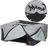 kwmobile hoes geschikt voor Epson EcoTank ET-2850 / EcoTank ET-2856 / Home XP-5200 - Beschermhoes voor printer - Cover in grijs / zwart - Kat Meow design