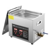 VEVOR Ultrasone reiniger, roestvrij staal, 300 W, 10 l, ultrasoon reinigingsapparaat met digitaal display, 0-30 min, reiniging ultrasoon geluid voor sieraden, brillen, horloges enz.