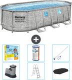Bestway Swim Vista Bestway Ovaal Power Steel Swim Vista Zwembad - Steenprint - 549 x 274 x 122
