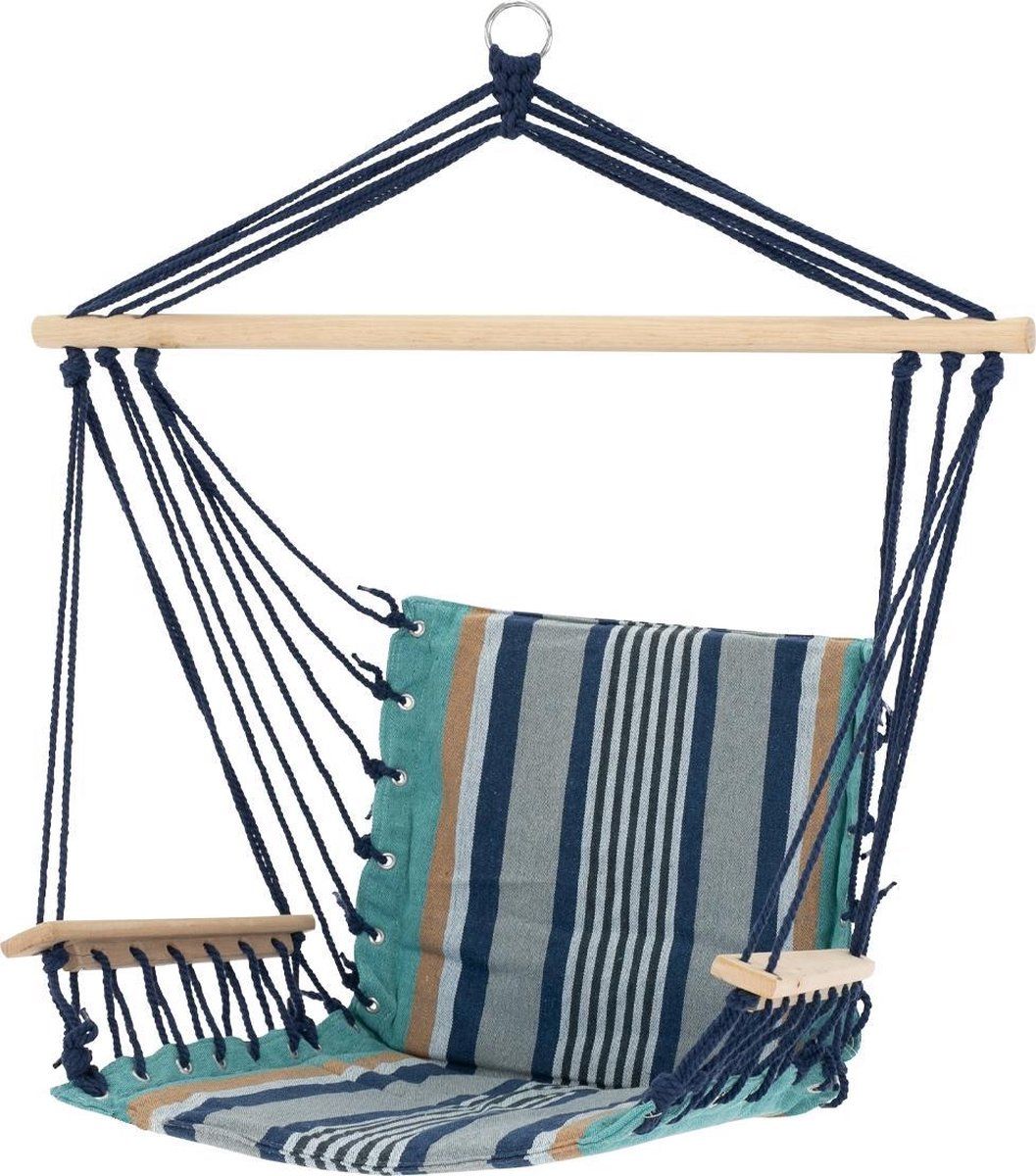 Valetti blauw gestreept hangstoel
