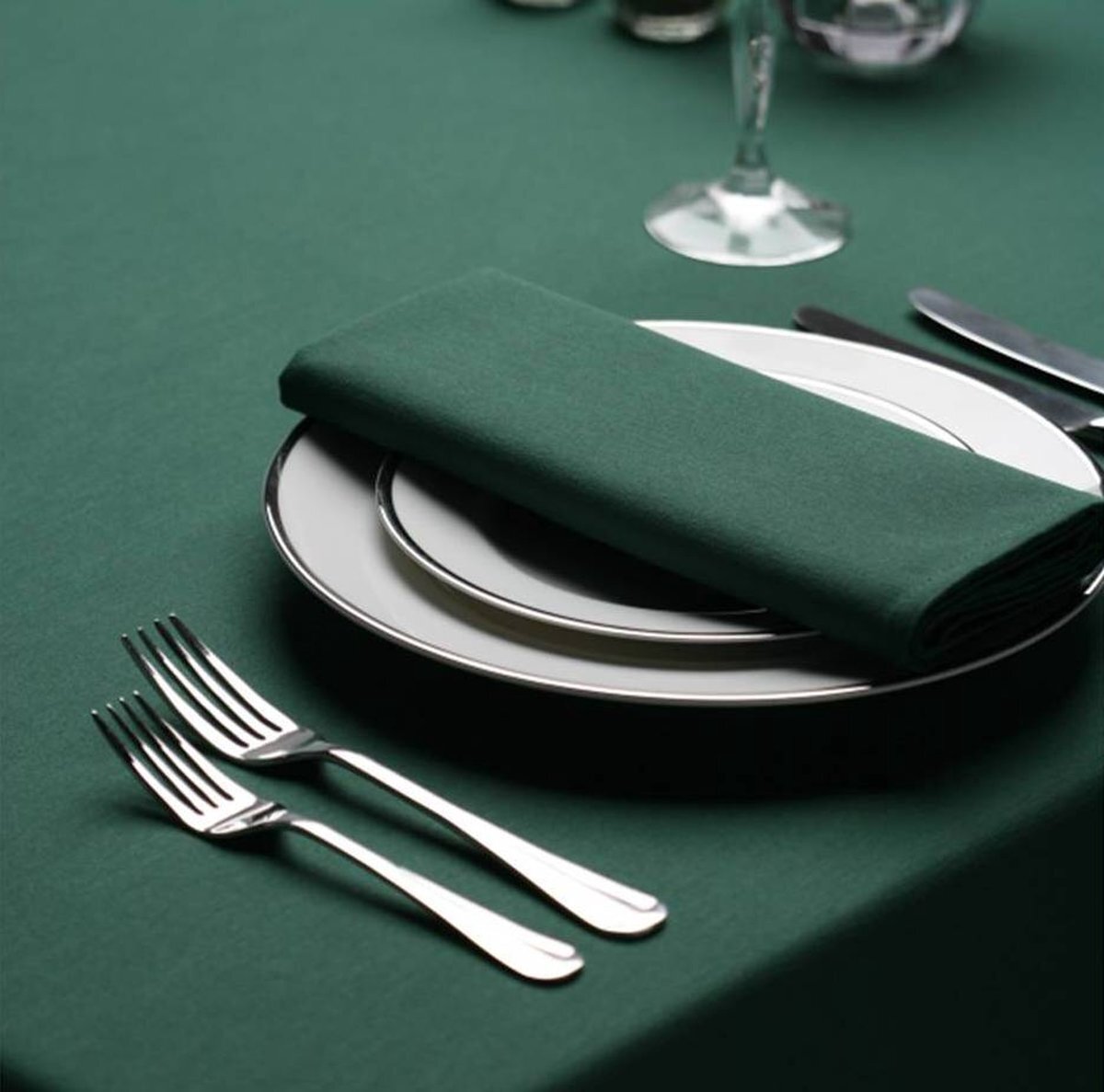 Treb Horecalinnen Tafellaken, donker groen, 132*178cm, Treb-SP-Tablecloth-Forest Green