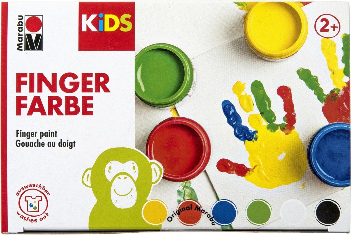 Marabu Kids Vingerverf - 6 kleuren x 100 ml - Unisex