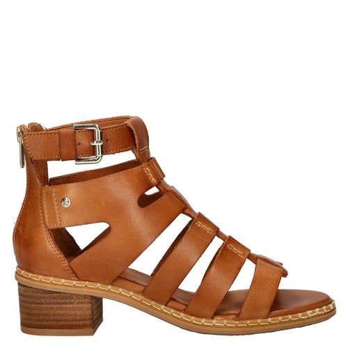 Pikolinos leren sandalen cognac