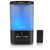 Brandson humidificateur, 2,5 litres, chambre, télécommande, silencieux (30 dB), mode veille, 3 niveaux de brume, minuterie (8 heures), éclairage RVB (7 couleurs), noir