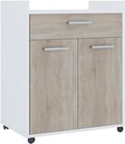Vicco Ansel Rolcontainer – 60 x 40 cm met laden Wit/Sonoma