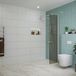 FortiFura Galeria inloopdouche - 50x200cm - rookglas - wandarm - mat wit