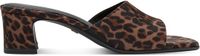 Tamaris ESSENTIALS Dames Sandalen - Bruin - Panterprint - Hakhoogte 5-7 cm - Blokhak - Textiel - Maat 37