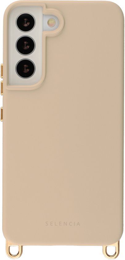 Selencia Hoesje - Geschikt voor Samsung Galaxy S22 - Rivièra geschikt voor MagSafe Backcover met afneembare haakjes - Milky Latte
