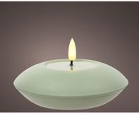 Decoris LED buiten kaars ijzer H6.5cm groen