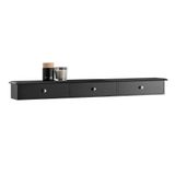 SoBuy FRG43-L-SCH Wandkast met 3 Laden – Zwarte Hangkast voor Badkamer, Hal of Slaapkamer – MDF Wandrek 93x15x10cm
