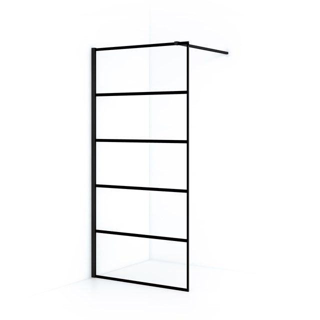Maxaro Inloopdouche Diamond 100cm 8mm Helder Veiligheidsglas Zwart