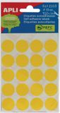 Apli ronde etiketten, geel, 19 mm, 100 stuks