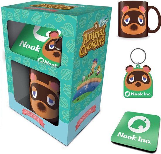 Hole in the Wall Animal Crossing - Tom Nook Gift Set - Mok, Sleutelhanger en Onderzetter - Multicolor