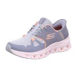 Skechers Dames Glide-Step Pro Hands Free Slip-ins Sneaker, Grijs Mesh Oranje Trim, 41 EU