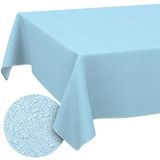 ANRO Tafelkleed Effen linnenlook Blauw 140x100cm Met sierband Afwasbaar Waterafstotend