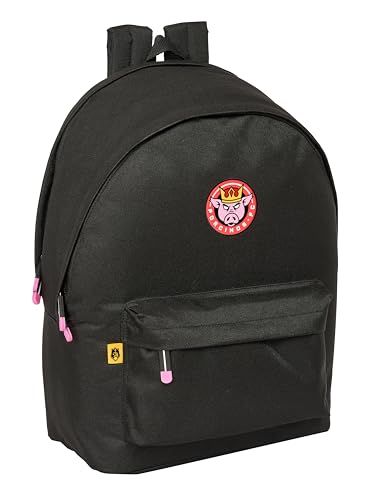 Safta KINGS LEAGUE PORCINOS Rugzak voor laptop 39,6 cm (15,6 inch) en USB, ideaal voor jongeren van verschillende leeftijden, gerecyclede stof, comfortabel en veelzijdig, kwaliteit en duurzaamheid, 31