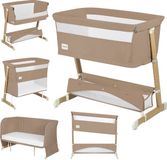 Lionelo Thomi Plus 5in1 - Meegroeibed: Co Sleeper + Babybed + Baby Box + Peuterbed + Bank - met 7 hoogtes - 2x matrassen T25 - Verstelbare Poten - Ademend & Afritsbare Zijkant - Opbergmand - Wielen - Wasbare Bekleding - tot 100 kg - Peuter Kinder Bed