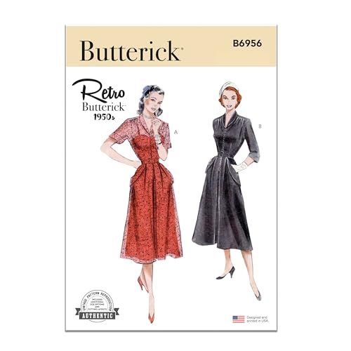 BUTTERICK B6956B5 Misses' Dress with Sleeves Variations B5 (8-10-12-14-16)