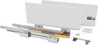 Emuca - Lade set voor keuken of badkamer met volledig uittrekbaar en geïntegreerde demping, hoogte 185 mm en diepte 500 mm, wit