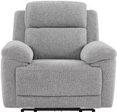 Vente-unique fauteuil relax électrique en tissu chiné gris KELUNO