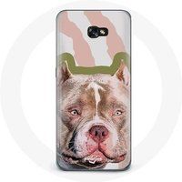 Maniacase Hoesje voor Samsung Galaxy A3 2016 Pitbull hond bruin